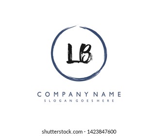 initials letter LB handwriting logo vector template