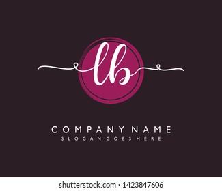 initials letter LB handwriting logo vector template