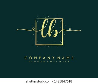 initials letter LB handwriting logo vector template
