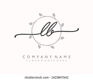 initials letter LB handwriting logo vector template