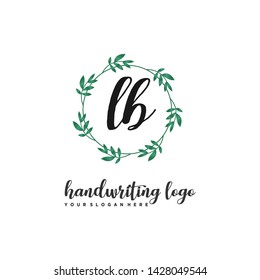 initials letter LB handwriting logo vector template