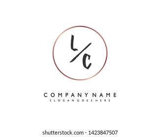 initials letter LC handwriting logo vector template