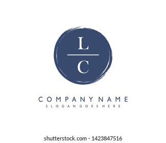 initials letter LC handwriting logo vector template