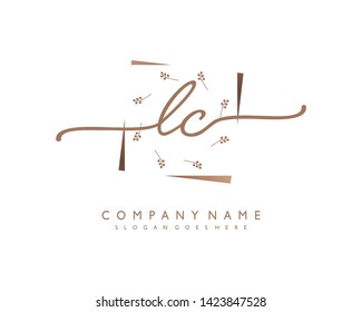 initials letter LC handwriting logo vector template