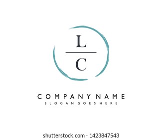 initials letter LC handwriting logo vector template