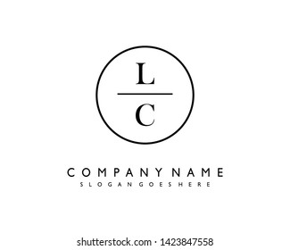 initials letter LC handwriting logo vector template