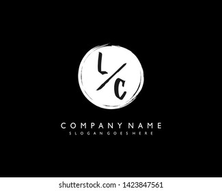 initials letter LC handwriting logo vector template