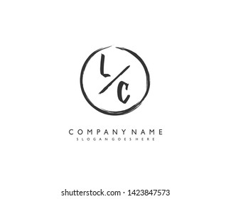 initials letter LC handwriting logo vector template