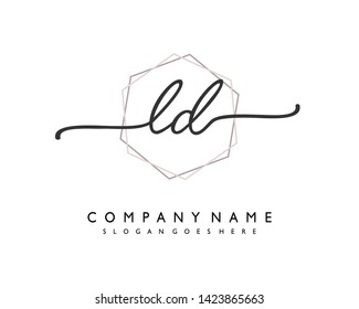initials letter LD handwriting logo vector template