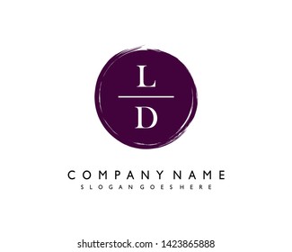 initials letter LD handwriting logo vector template