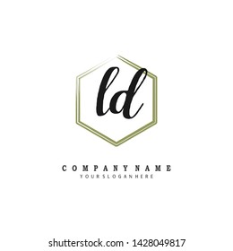 initials letter LD handwriting logo vector template