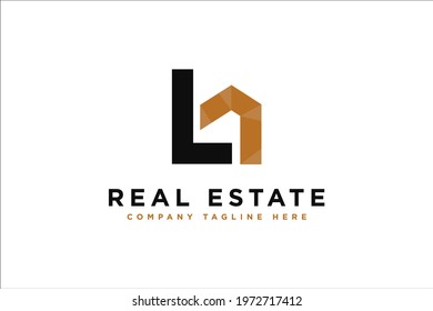 Initials letter LD house real estate logo design vector illustration. Letter LD suitable for business and property logos, isolated on white background
