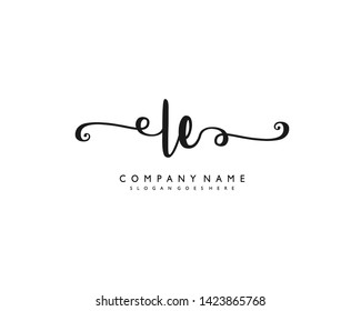 initials letter LE handwriting logo vector template