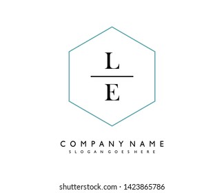 initials letter LE handwriting logo vector template