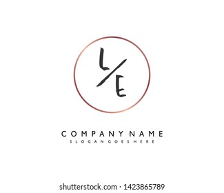 initials letter LE handwriting logo vector template