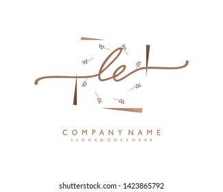 initials letter LE handwriting logo vector template