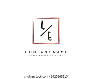 initials letter LE handwriting logo vector template
