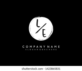 initials letter LE handwriting logo vector template