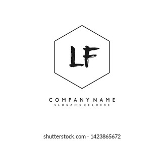 initials letter LF handwriting logo vector template