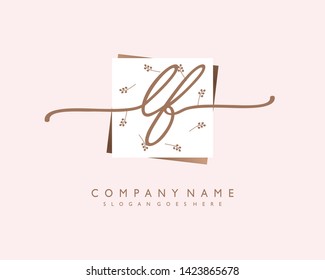 initials letter LF handwriting logo vector template
