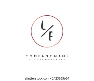 initials letter LF handwriting logo vector template