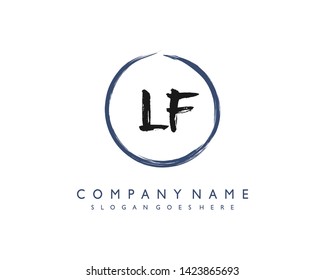 initials letter LF handwriting logo vector template