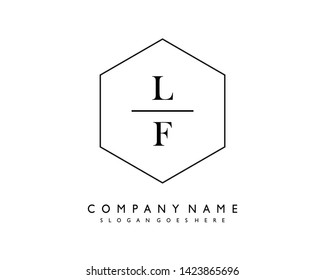 initials letter LF handwriting logo vector template