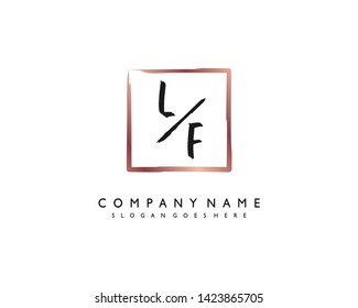 initials letter LF handwriting logo vector template