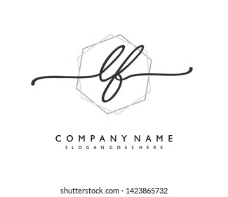 initials letter LF handwriting logo vector template