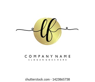 initials letter LF handwriting logo vector template
