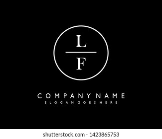 initials letter LF handwriting logo vector template