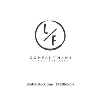 initials letter LF handwriting logo vector template