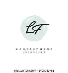 initials letter LF handwriting logo vector template