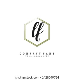 initials letter LF handwriting logo vector template