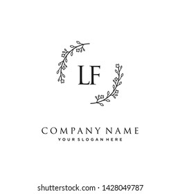 initials letter LF handwriting logo vector template