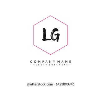 initials letter LG handwriting logo vector template