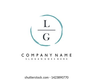 initials letter LG handwriting logo vector template