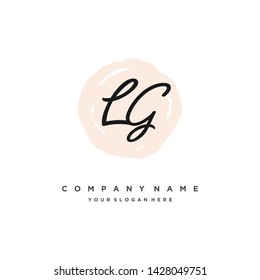 initials letter LG handwriting logo vector template