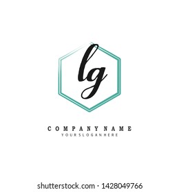 initials letter LG handwriting logo vector template