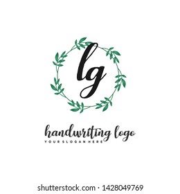 initials letter LG handwriting logo vector template