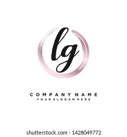 initials letter LG handwriting logo vector template