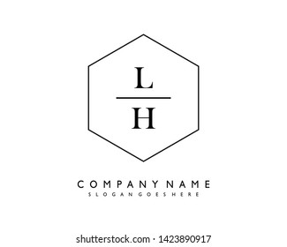initials letter LH handwriting logo vector template