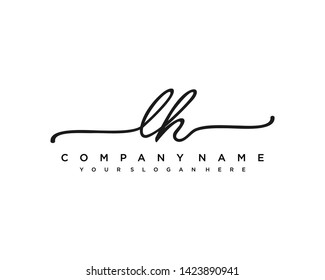 initials letter LH handwriting logo vector template
