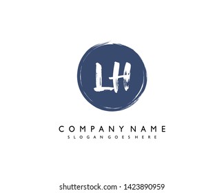 initials letter LH handwriting logo vector template