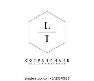 initials letter LI handwriting logo vector template