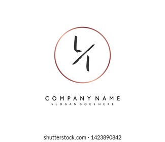 initials letter LI handwriting logo vector template