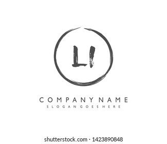 initials letter LI handwriting logo vector template