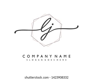 initials letter LJ handwriting logo vector template