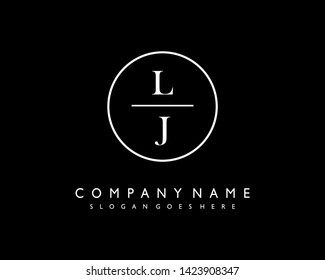 initials letter LJ handwriting logo vector template