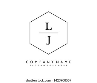 initials letter LJ handwriting logo vector template